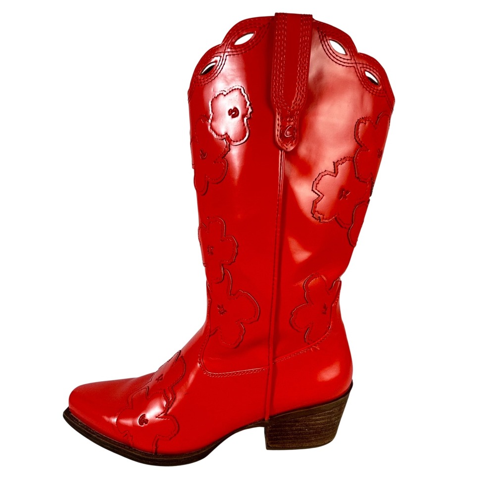 Circus by Sam Edelman Jill 2 Orange Floral Applique Western Boots Womens 9.5M